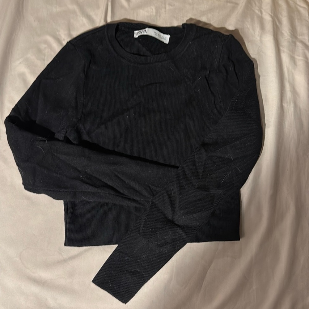 Zara long sleeve crop top